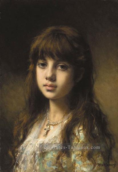 Portrait de petite fille Alexei Harlamov Peintures à l'huile